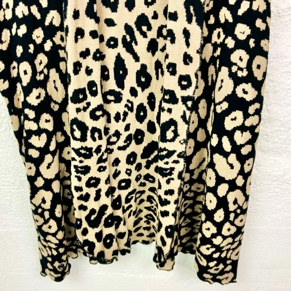 Ruby Rd. Animal Print Long Sleeveless Cardigan Sweater - Picture 2 of 5